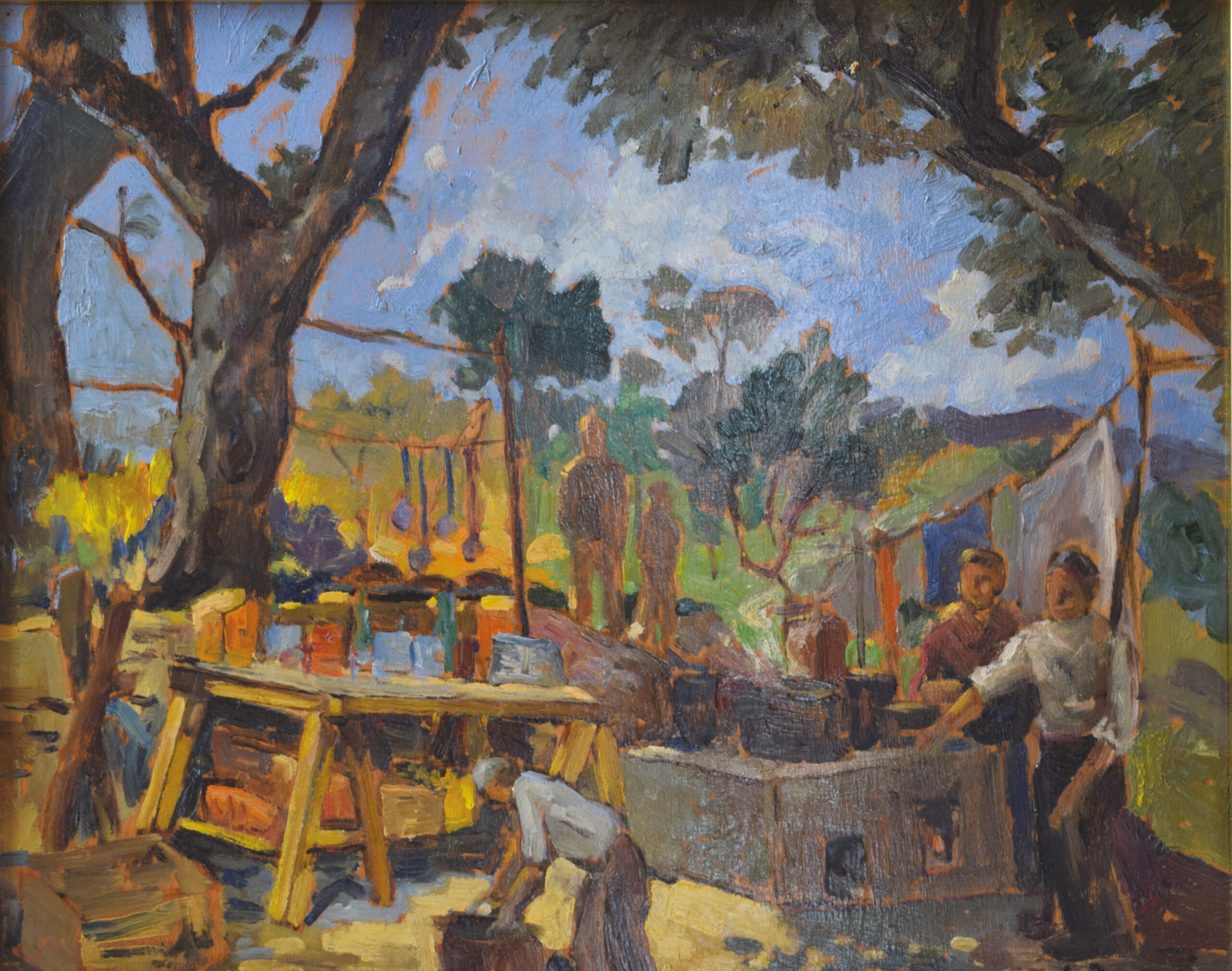 Il lavoro di casa - olio su tavola - cm. 40 x 49 - 1930